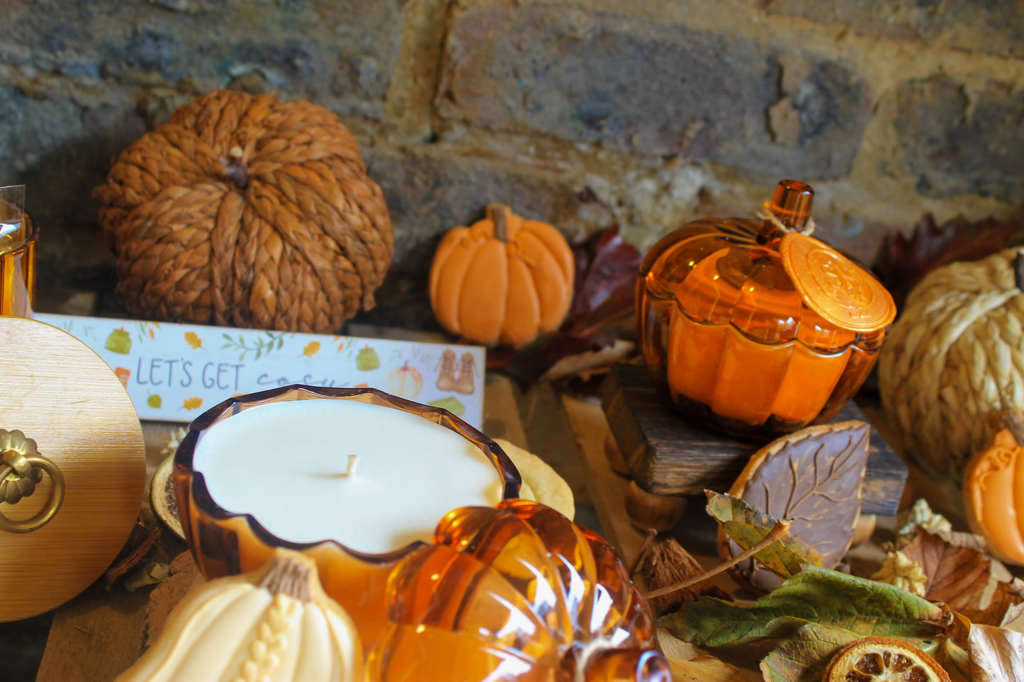 Pumpkin Spice Glass Candle – Pumpkin Shaped, 7oz
