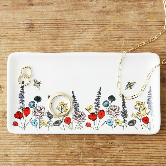 LONG WILDFLOWER TRINKET DISH