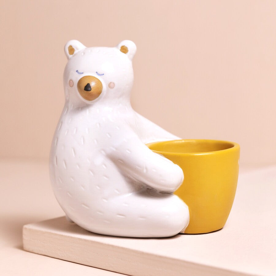 CERAMIC BEAR HUG PLANTER